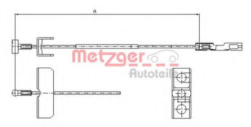 Cablu, frana de parcare OPEL VIVARO platou / sasiu (E7) (2006 - 2014) METZGER 11.6802 piesa NOUA