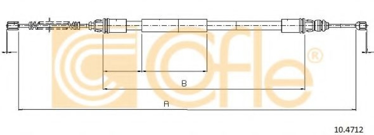 Cablu, frana de parcare PEUGEOT 106 I (1A, 1C) (1991 - 1996) COFLE 10.4712 piesa NOUA