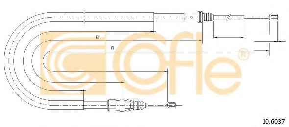 Cablu, frana de parcare PEUGEOT 2008 (2013 - 2016) COFLE 10.6037 piesa NOUA