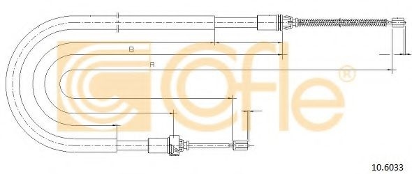 Cablu, frana de parcare PEUGEOT 206+ (T3E) (2009 - 2016) COFLE 10.6033 piesa NOUA