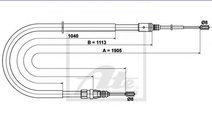 Cablu, frana de parcare PEUGEOT 207 CC (WD) (2007 ...