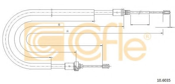 Cablu, frana de parcare PEUGEOT 207 SW (WK) (2007 - 2016) COFLE 10.6035 piesa NOUA