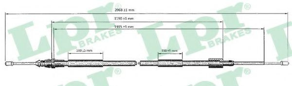 Cablu, frana de parcare PEUGEOT 307 (3A/C) (2000 - 2016) LPR C0620B piesa NOUA