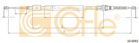 Cablu, frana de parcare PEUGEOT 307 SW (3H) (2002 - 2016) COFLE 10.6043 piesa NOUA
