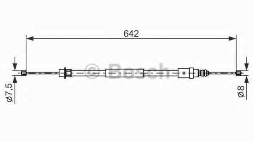 Cablu, frana de parcare PEUGEOT 406 Break (8E/F) BOSCH 1 987 477 573