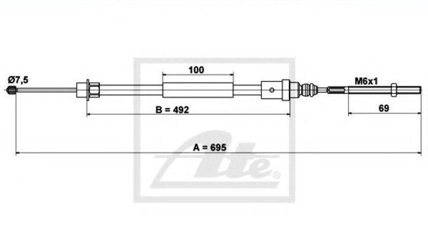 Cablu, frana de parcare PEUGEOT 406 Estate (8E/F) (1996 - 2004) ATE 24.3727-0826.2 piesa NOUA