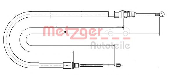 Cablu, frana de parcare PEUGEOT 407 (6D) (2004 - 2016) METZGER 10.6224 piesa NOUA