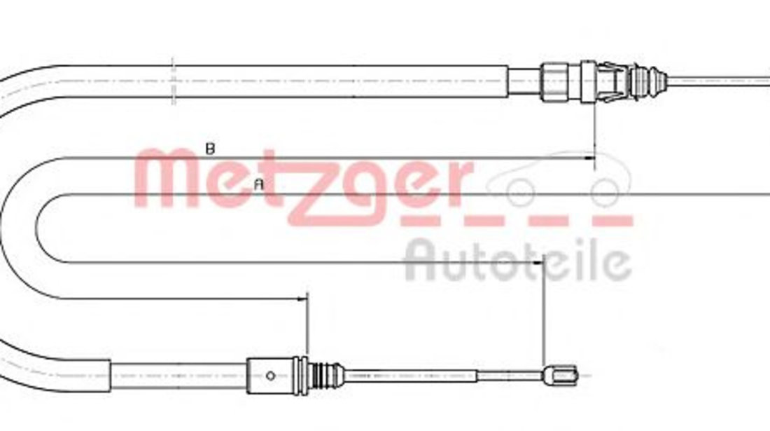 Cablu, frana de parcare PEUGEOT 407 (6D) (2004 - 2016) METZGER 10.6224 piesa NOUA