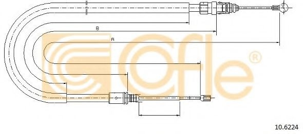 Cablu, frana de parcare PEUGEOT 407 (6D) (2004 - 2016) COFLE 10.6224 piesa NOUA