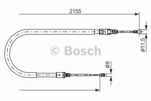 Cablu, frana de parcare PEUGEOT 407 SW (6E) (2004 - 2016) BOSCH 1 987 477 994 piesa NOUA