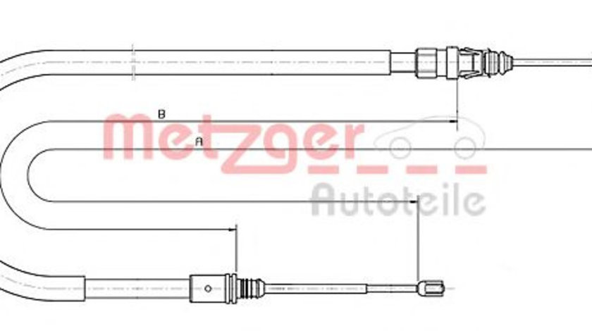 Cablu, frana de parcare PEUGEOT 407 SW (6E) (2004 - 2016) METZGER 10.6224 piesa NOUA