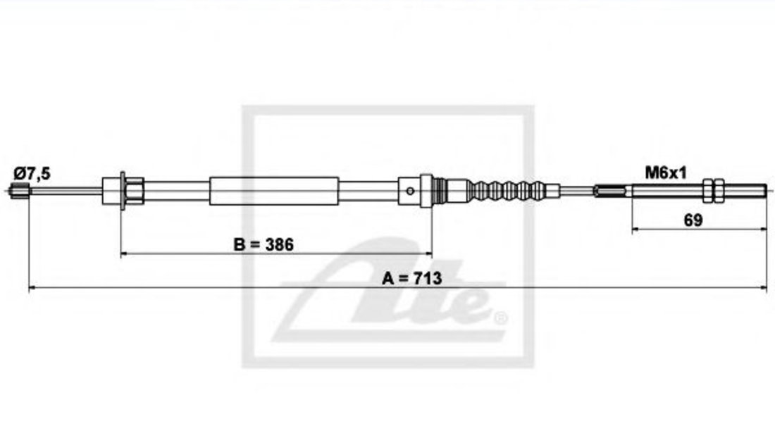 Cablu, frana de parcare PEUGEOT 607 (9D, 9U) (2000 - 2016) ATE 24.3727-0838.2 piesa NOUA