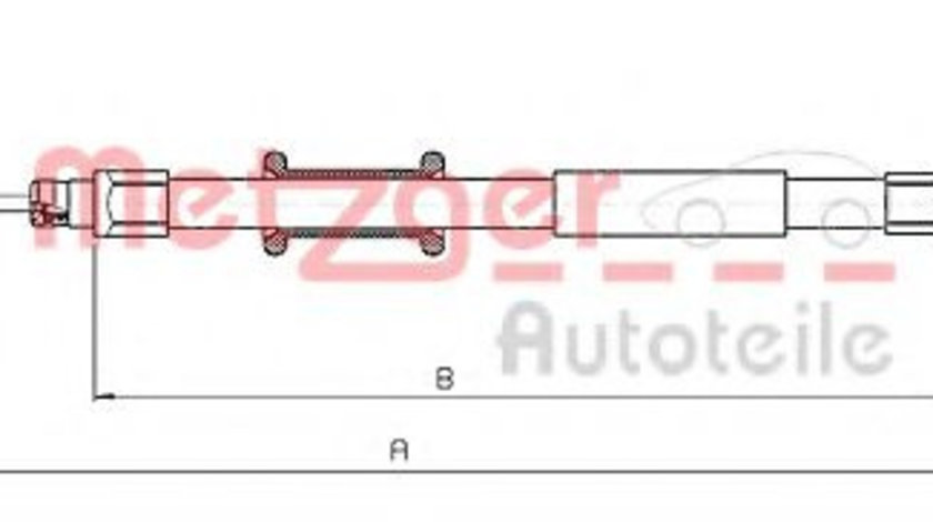 Cablu, frana de parcare PEUGEOT EXPERT Tepee (VF3V) (2007 - 2016) METZGER 10.4744 piesa NOUA