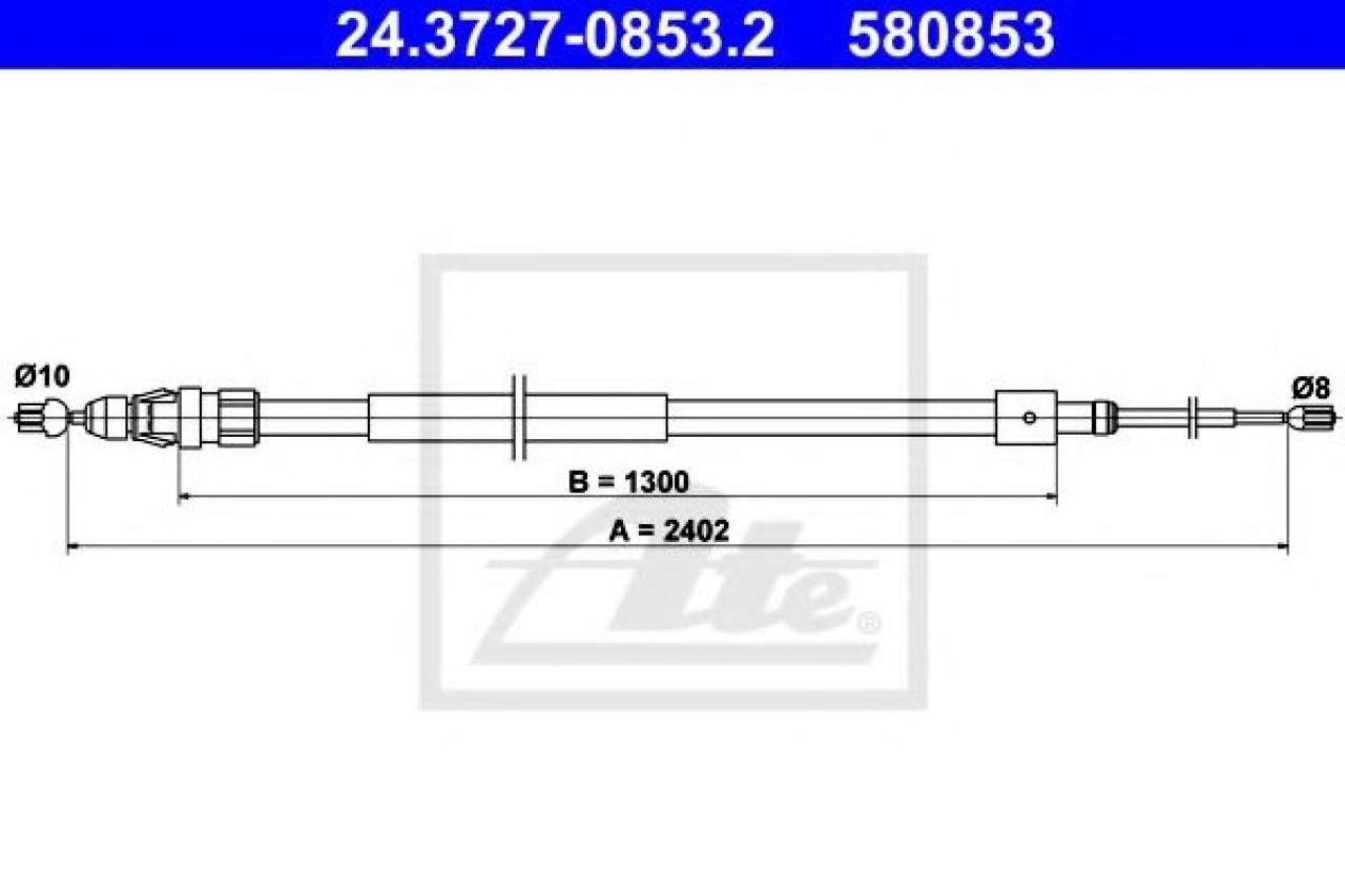 Cablu, frana de parcare PEUGEOT PARTNER caroserie (2008 - 2016) ATE 24.3727-0853.2 piesa NOUA