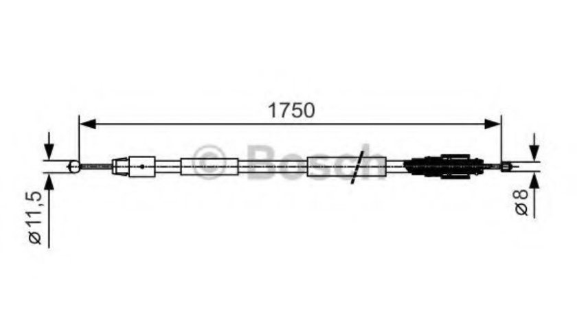 Cablu, frana de parcare PORSCHE CAYENNE (9PA, 955) (2002 - 2010) BOSCH 1 987 482 018 piesa NOUA