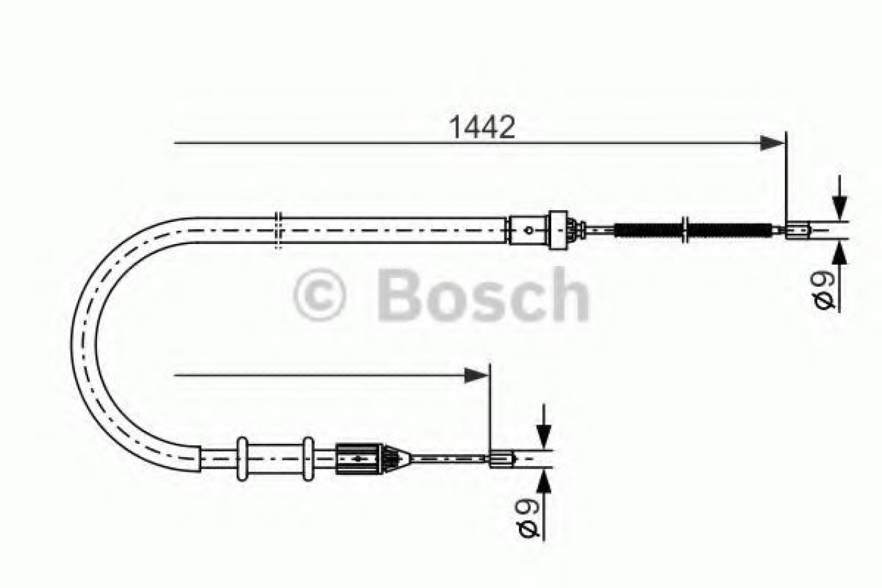 Cablu, frana de parcare RENAULT KANGOO Express (FC0/1) (1997 - 2007) BOSCH 1 987 477 635 piesa NOUA
