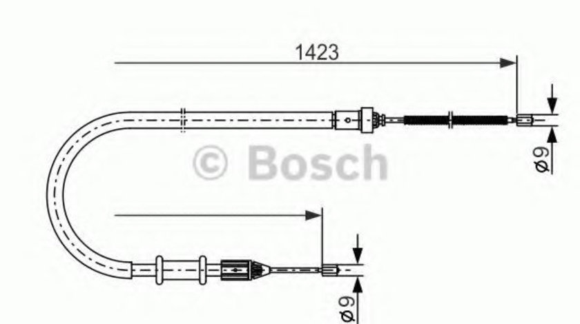 Cablu, frana de parcare RENAULT KANGOO Express (FC0/1) (1997 - 2007) BOSCH 1 987 477 632 piesa NOUA