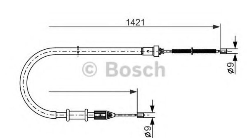 Cablu, frana de parcare RENAULT KANGOO (KC0/1) (1997 - 2007) BOSCH 1 987 477 633 piesa NOUA