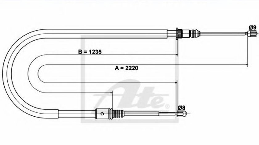 Cablu, frana de parcare RENAULT LAGUNA II (BG0/1) (2001 - 2016) ATE 24.3727-1062.2 piesa NOUA