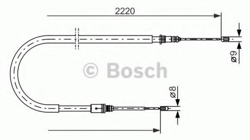 Cablu, frana de parcare RENAULT LAGUNA II (BG0/1) (2001 - 2016) BOSCH 1 987 477 652 piesa NOUA