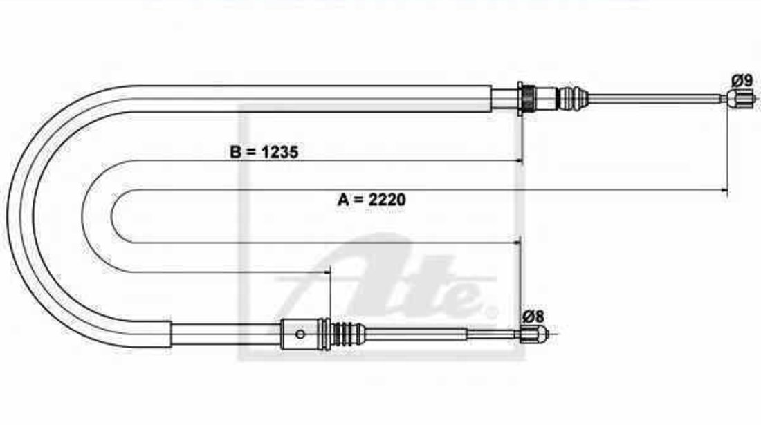 Cablu frana de parcare RENAULT LAGUNA II Grandtour KG0/1 ATE 24.3727-1062.2