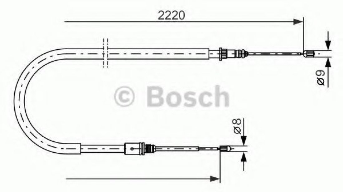 Cablu, frana de parcare RENAULT LAGUNA II Grandtour (KG0/1) (2001 - 2016) BOSCH 1 987 477 652 piesa NOUA