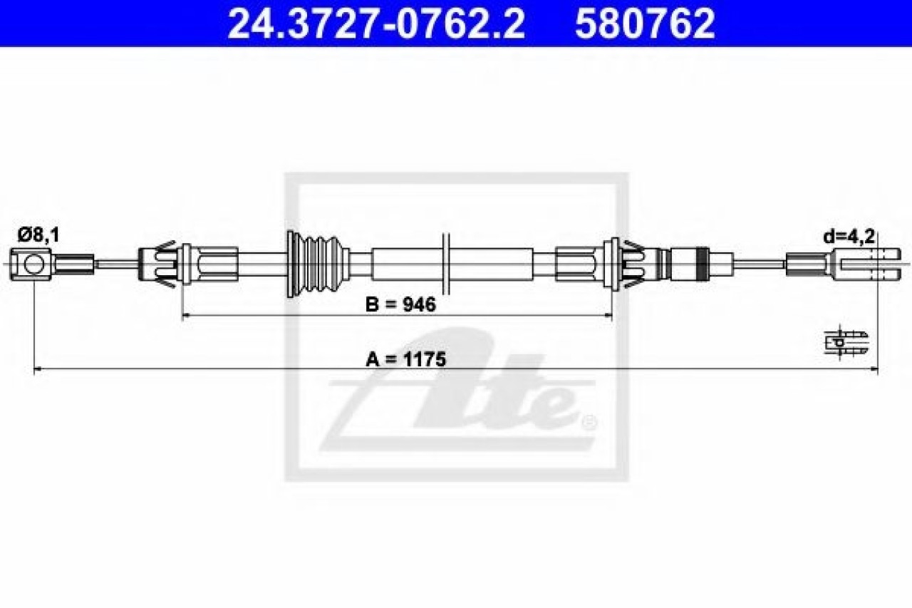 Cablu, frana de parcare RENAULT MASTER II bus (JD) (1998 - 2010) ATE 24.3727-0762.2 piesa NOUA