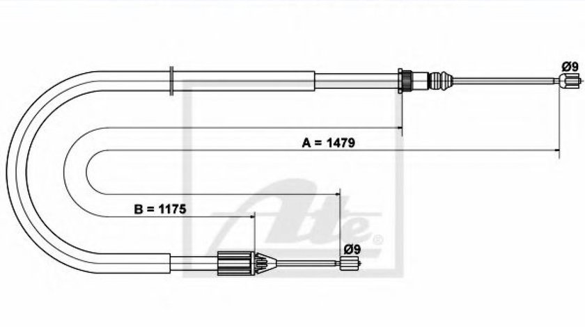 Cablu, frana de parcare RENAULT MEGANE I Scenic (JA0/1) (1996 - 2001) ATE 24.3727-1055.2 piesa NOUA