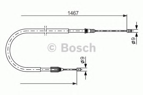 Cablu, frana de parcare RENAULT SCENIC I (JA0/1) (1999 - 2003) BOSCH 1 987 477 937 piesa NOUA
