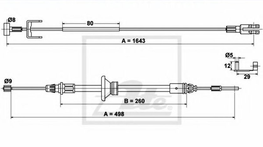 Cablu, frana de parcare RENAULT TRAFIC II bus (JL) (2001 - 2014) ATE 24.3727-0797.2 piesa NOUA