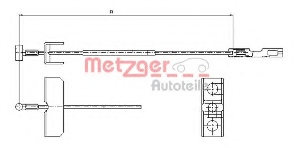 Cablu, frana de parcare RENAULT TRAFIC II caroserie (FL) (2001 - 2014) METZGER 11.6803 piesa NOUA