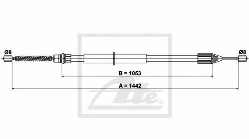 Cablu, frana de parcare RENAULT TWINGO I (C06) (1993 - 2012) ATE 24.3727-1038.2 piesa NOUA