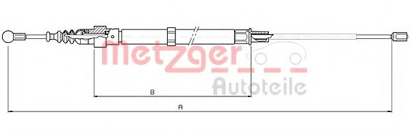 Cablu, frana de parcare SEAT LEON (1M1) (1999 - 2006) METZGER 10.7508 piesa NOUA