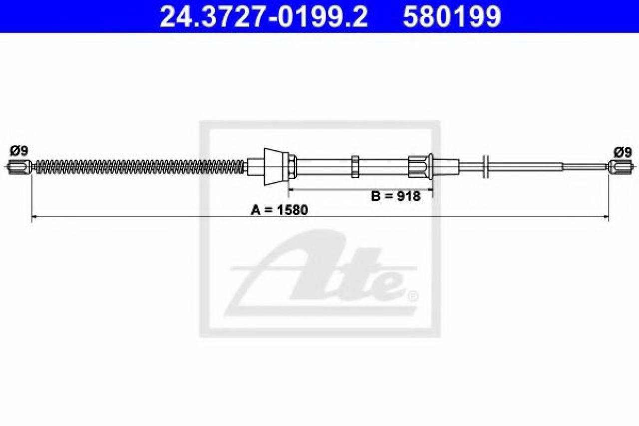 Cablu, frana de parcare SKODA FABIA II (2006 - 2014) ATE 24.3727-0199.2 piesa NOUA