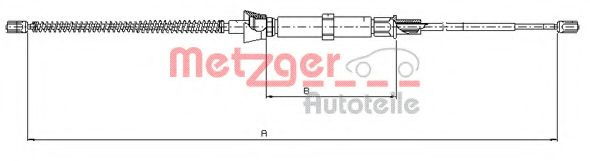 Cablu, frana de parcare SKODA FABIA II (2006 - 2014) METZGER 10.9032 piesa NOUA