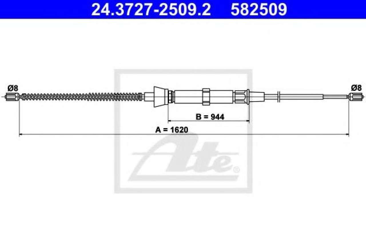 Cablu, frana de parcare SKODA OCTAVIA I (1U2) (1996 - 2010) ATE 24.3727-2509.2 piesa NOUA
