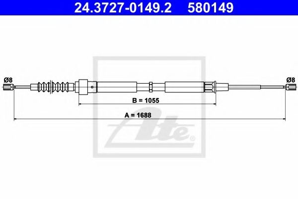Cablu, frana de parcare SKODA OCTAVIA I Combi (1U5) (1998 - 2010) ATE 24.3727-0149.2 piesa NOUA