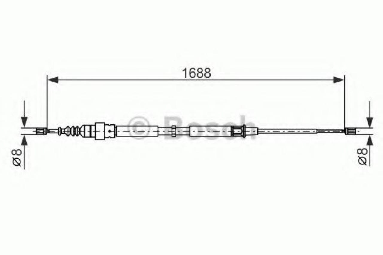 Cablu, frana de parcare SKODA OCTAVIA I Combi (1U5) (1998 - 2010) BOSCH 1 987 477 696 piesa NOUA