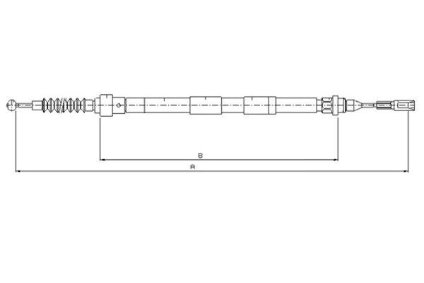 Cablu, frana de parcare spate (44005100 TEXTAR) FORD,SEAT,VW