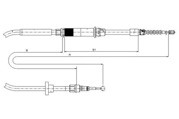 Cablu, frana de parcare spate (44044600 TEXTAR) VW