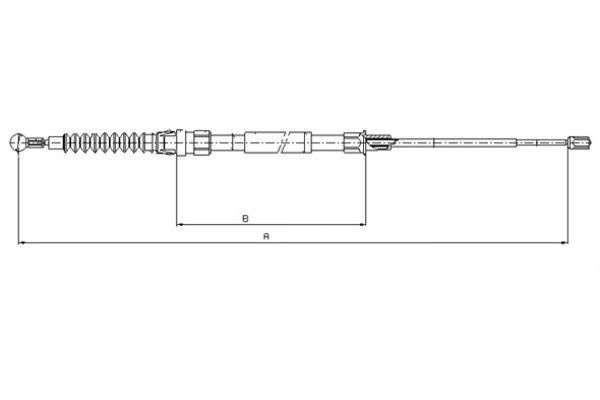 Cablu, frana de parcare spate (44044800 TEXTAR) VW