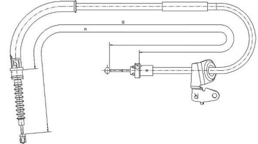 Cablu, frana de parcare spate dreapta (44009200 TEXTAR) MINI
