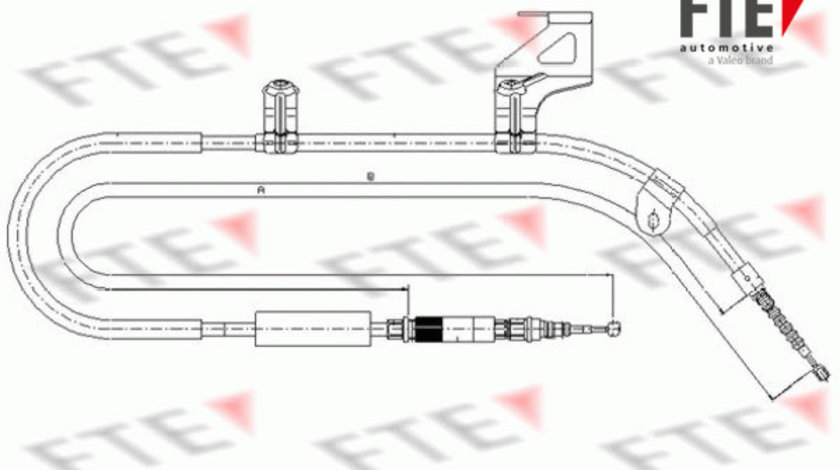 Cablu, frana de parcare spate dreapta (FBS02073 FTE) AUDI