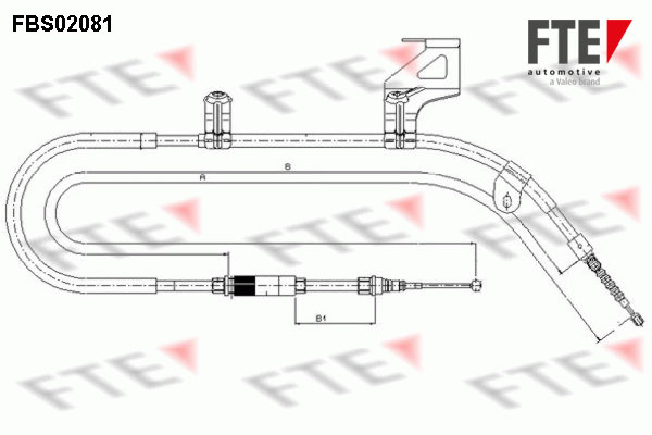 Cablu, frana de parcare spate dreapta (FBS02081 FTE) SKODA