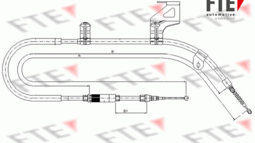 Cablu, frana de parcare spate dreapta (FBS02081 FTE) SKODA