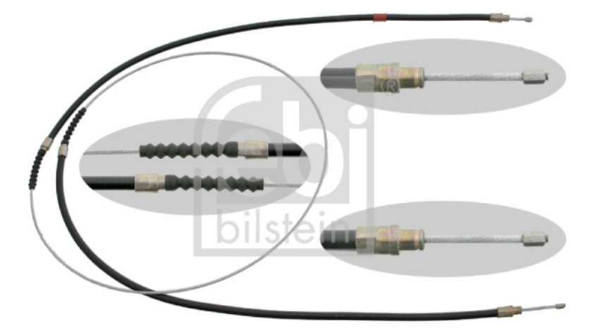 Cablu, frana de parcare spate stanga (17903 FEBI BILSTEIN) Citroen,FIAT,PEUGEOT