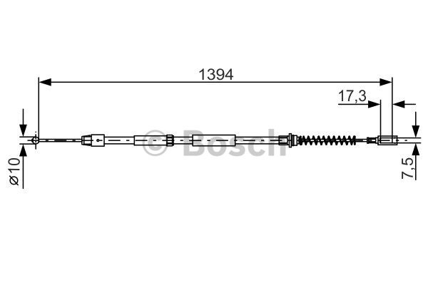 Cablu, frana de parcare spate stanga (1987482033 BOSCH) VW