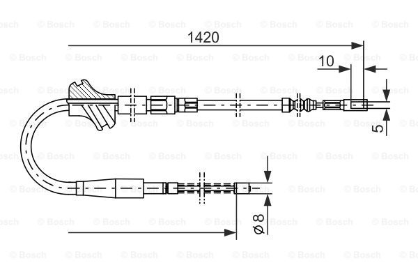 Cablu, frana de parcare stanga (1987477063 BOSCH) AUDI