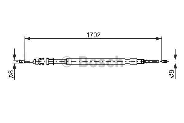 Cablu, frana de parcare stanga (1987477239 BOSCH) Citroen,PEUGEOT