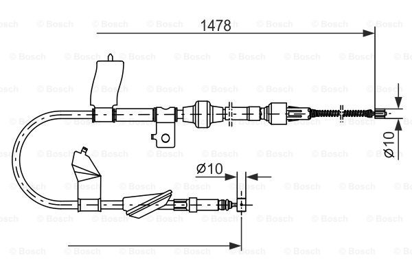 Cablu, frana de parcare stanga (1987477448 BOSCH) HONDA